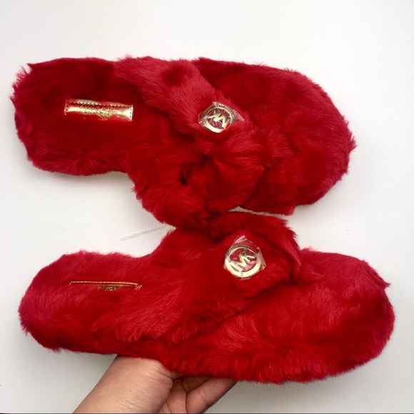 MICHAEL Michael Kors Shoes - MICHAEL KORS Fuzzy Flip Flop Slippers